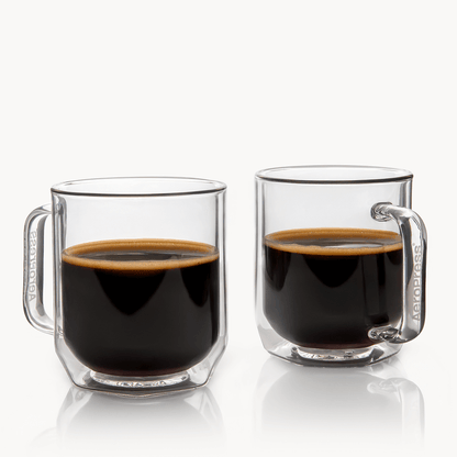 AeroPress Double Wall Glass Coffee Mug - 2 Pack - Coffee Vessel for Home Brewing Stations