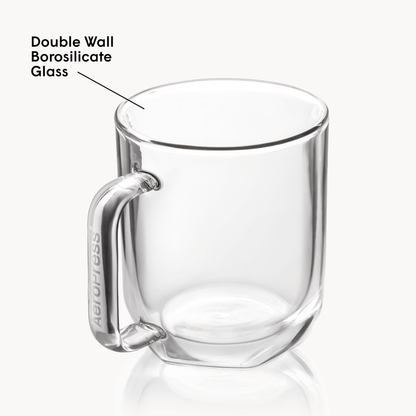 AeroPress Double Wall Glass Coffee Mug - 2 Pack - Coffee Vessel for Home Brewing Stations