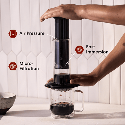 AeroPress Double Wall Glass Coffee Mug - 2 Pack - Coffee Vessel for Home Brewing Stations