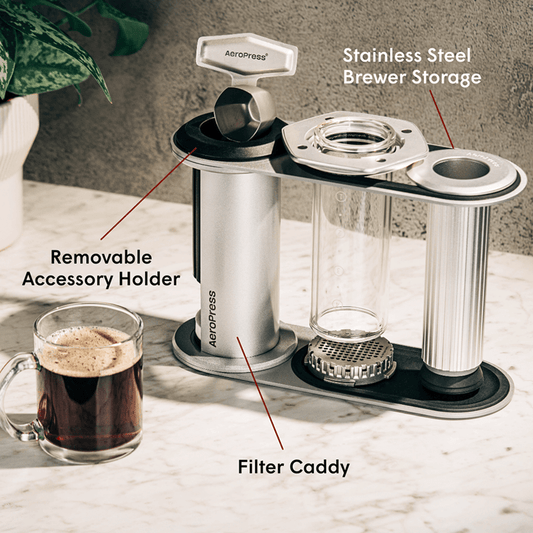 AeroPress Organizer Stand - Stainless Steel - Coffee Station Stand for Organized Preparation