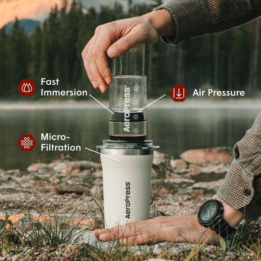 AeroPress Coffee Maker - Go Plus - Compact Coffee Press for Fresh Brewing