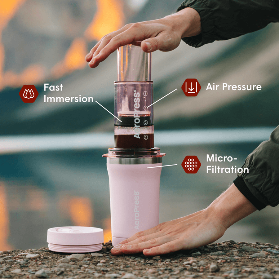 AeroPress Coffee Maker - Go Plus - Compact Coffee Press for Fresh Brewing