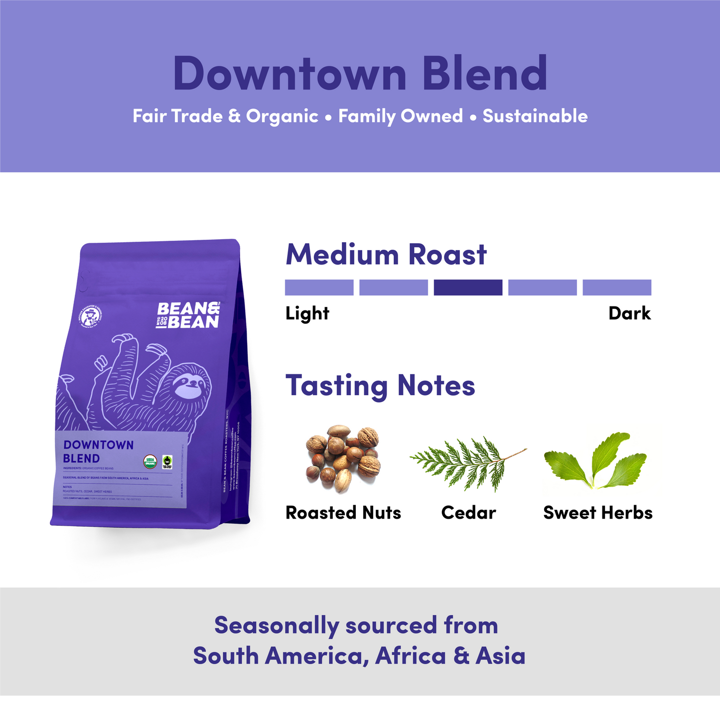 Downtown Blend Organic & Fair Trade - Fresh Coffee Selection for Daily Routines