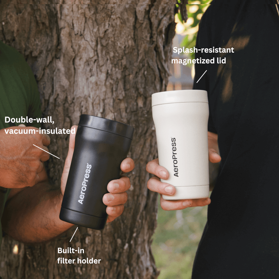 AeroPress Travel Coffee Tumbler - Stainless Steel - Coffee Vessel for Home Brewing Stations